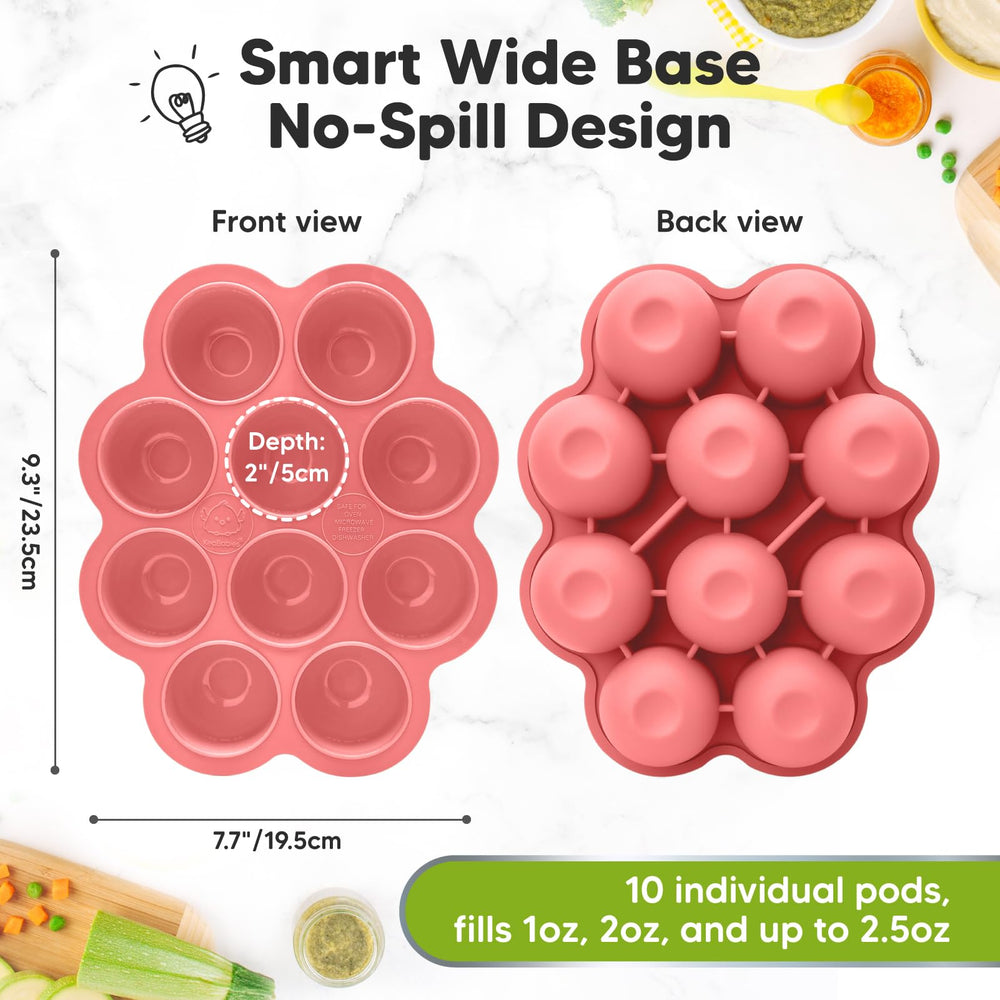 KeaBabies 2oz baby food cubes for precise portions and quick meals.