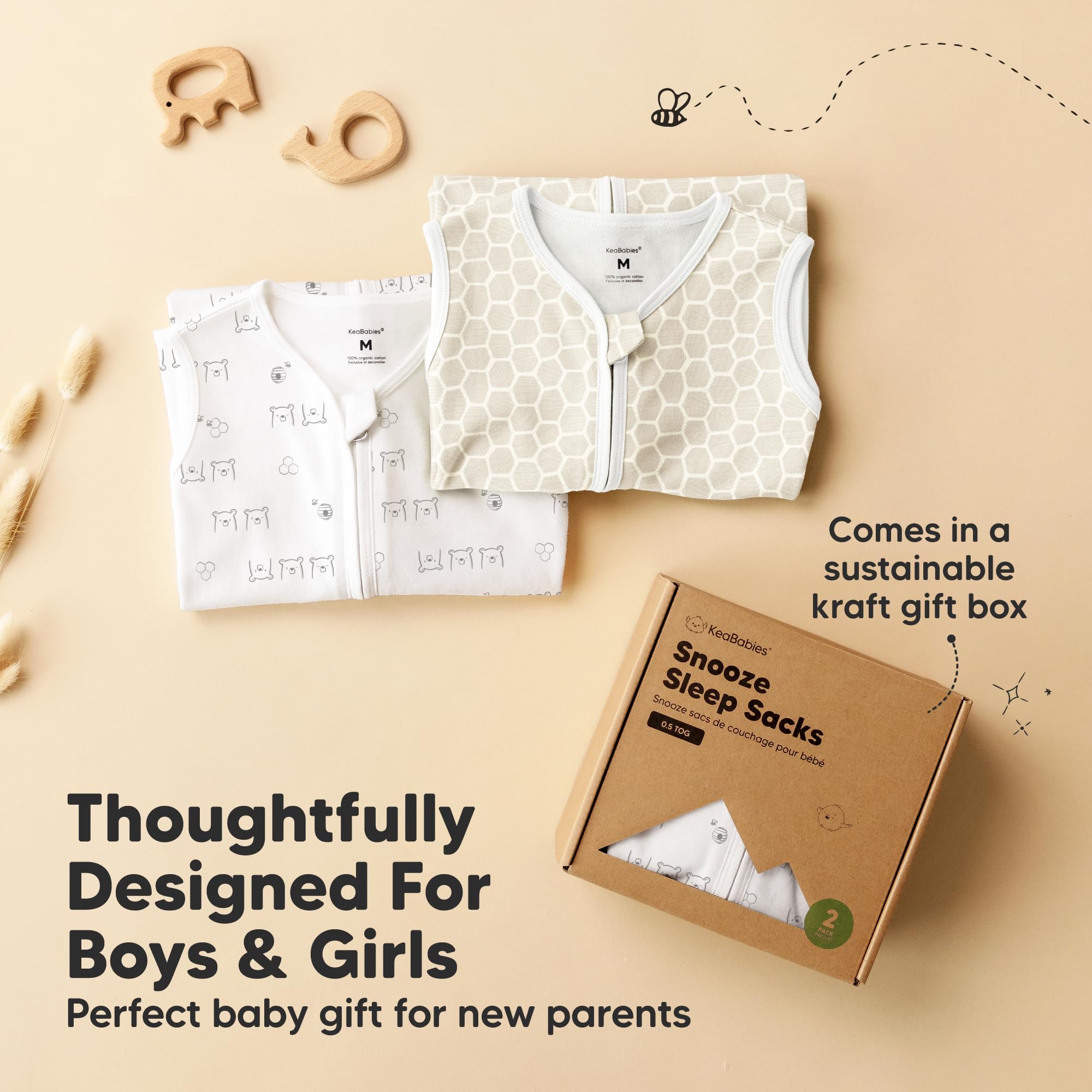KeaBabies baby wearing sleep sack supports cozy bedtime routines.