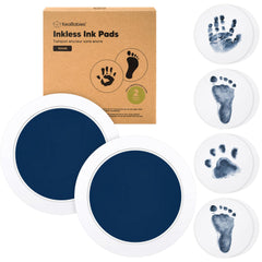 KeaBabies 2-pack Round Inkless Kit for clean, mess-free newborn hand and paw imprint.