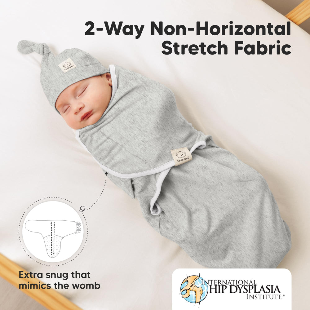 KeaBabies 2-way stretch knit fabric shown for snug, flexible fit