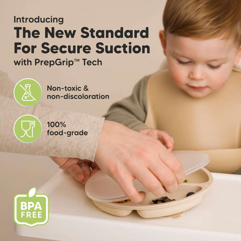 KeaBabies 3-pack silicone plates ready for quick meals and easy storage.