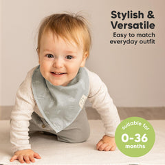 KeaBabies bandana bibs with 3-stage snaps grow with your baby