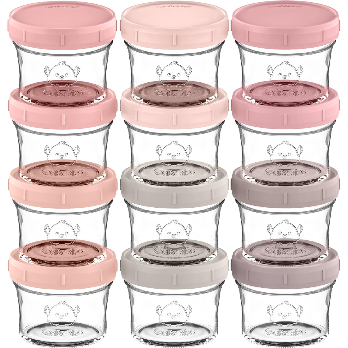 KeaBabies 4oz glass baby food jar with lid for fresh storage.
