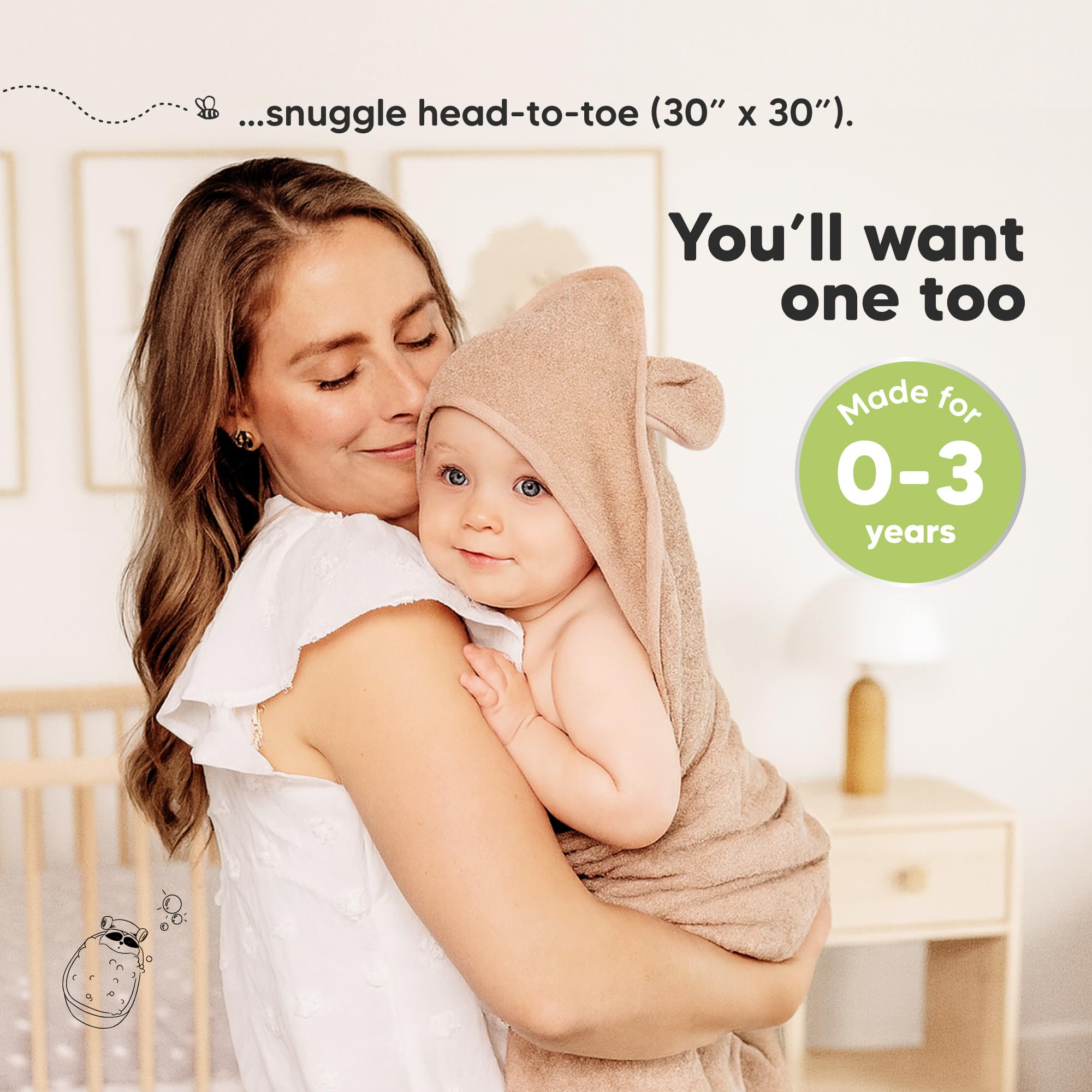 KeaBabies 500gsm bamboo fabric closeup showing plush softness against skin