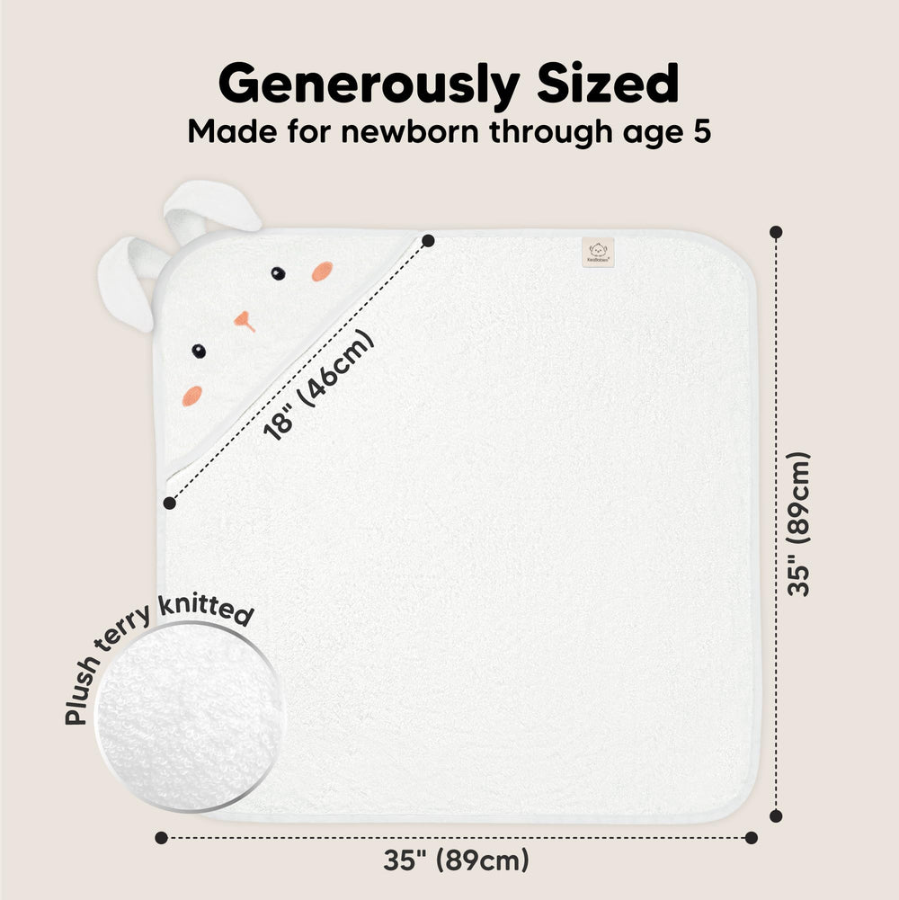 KeaBabies 500gsm towel delivers ultra-soft plush against baby's skin.