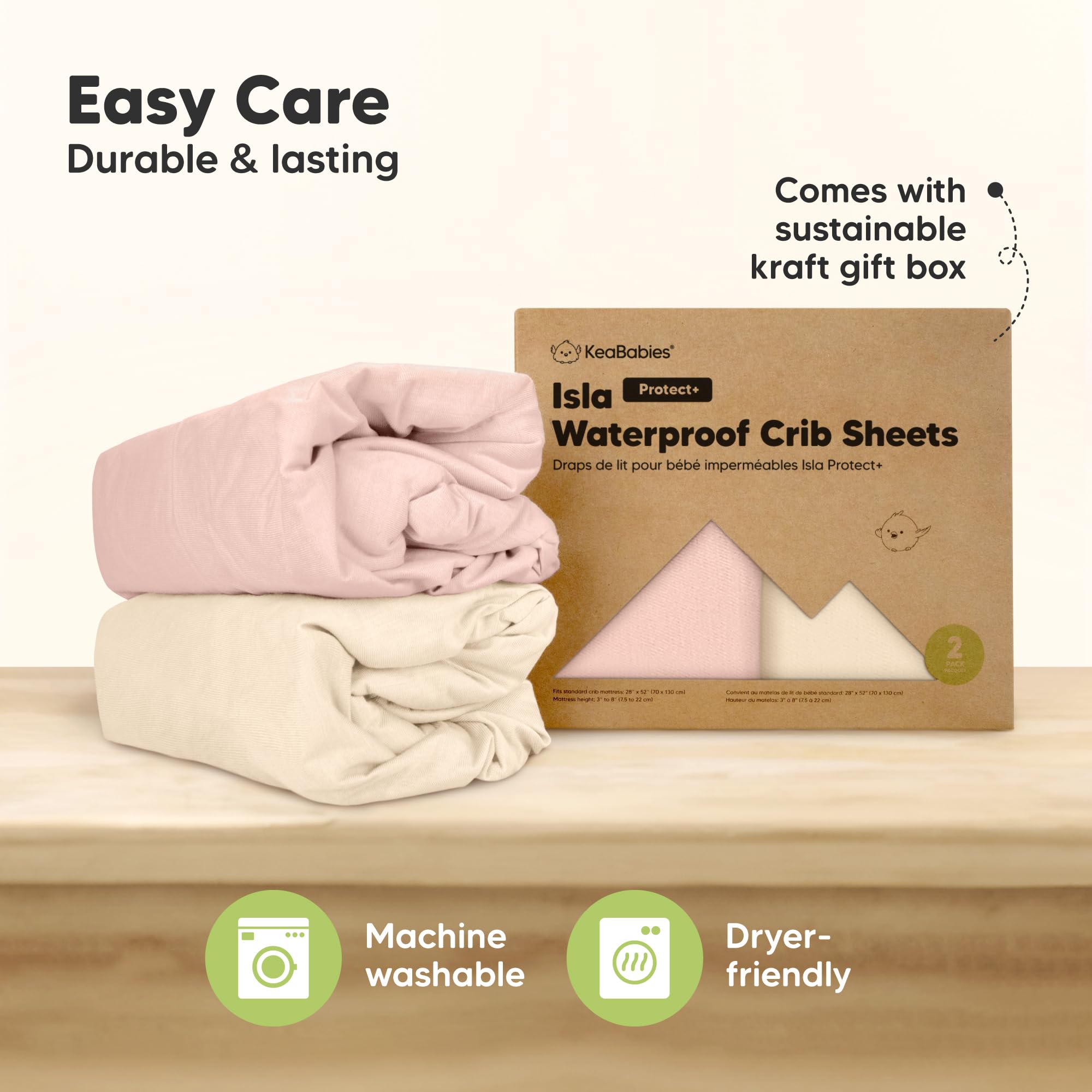 KeaBabies 52x28 crib protector guards the mattress from spills.