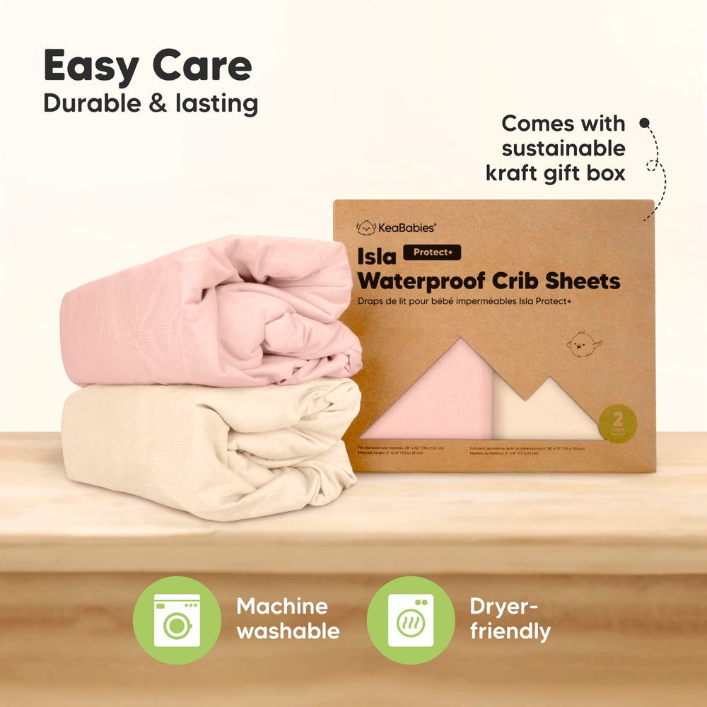 KeaBabies 52x28 crib protector guards the mattress from spills.