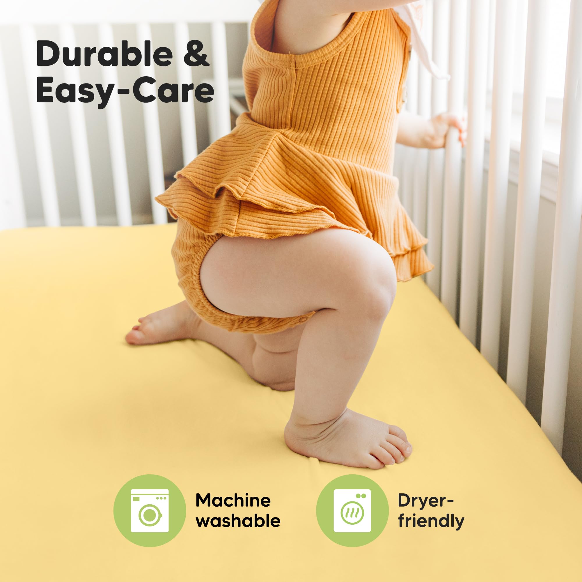 KeaBabies 52x28 size fits standard nursery mattresses securely.
