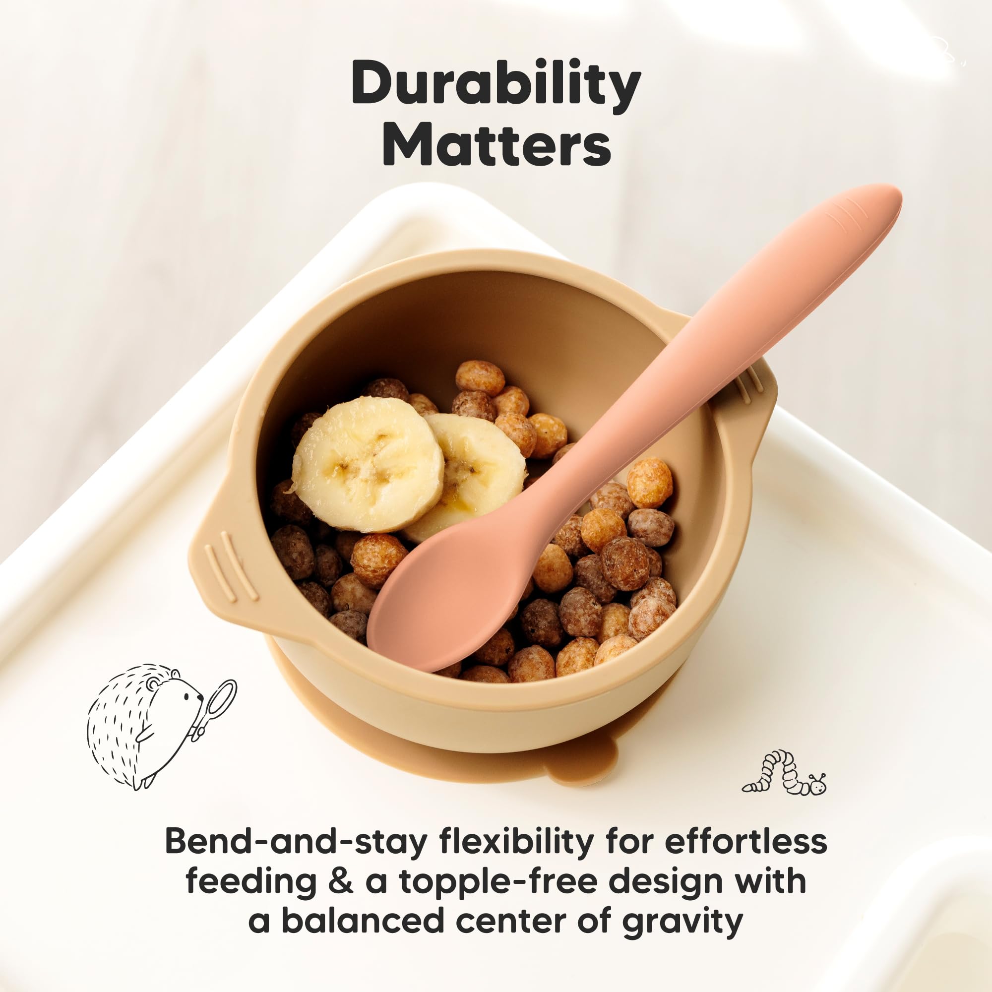 KeaBabies 6-months-spoons designed for early self-feeding progress.