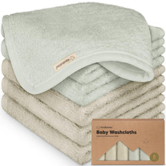 KeaBabies 6-pack wash cloths texture close-up for a gentle cleansing