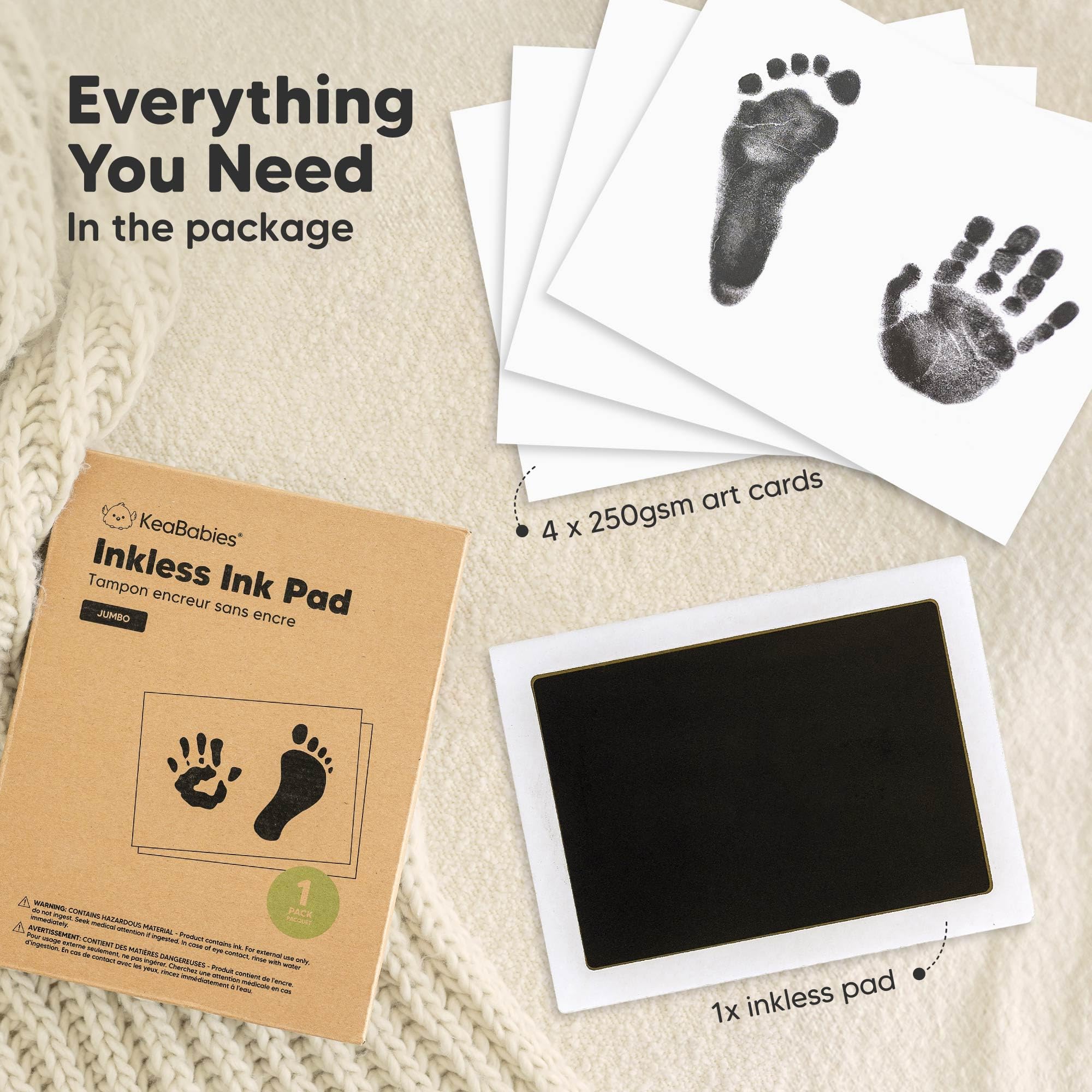 6x8 inch ink pad with imprint window for precise newborn prints