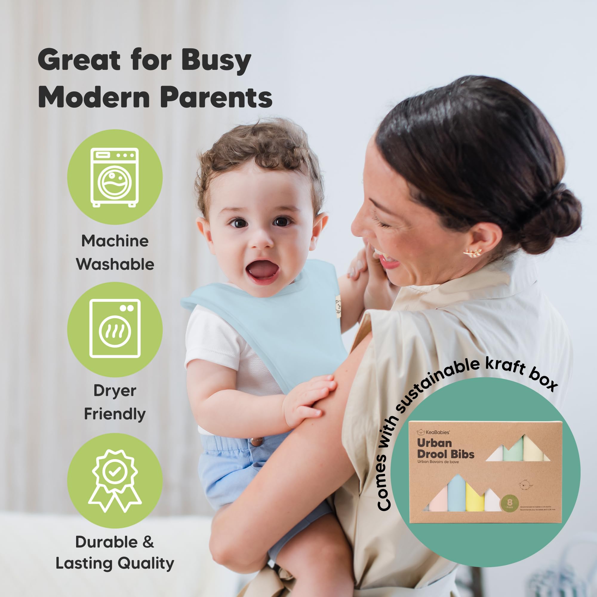 Gift-ready KeaBabies 8-pack in a durable box for new parents