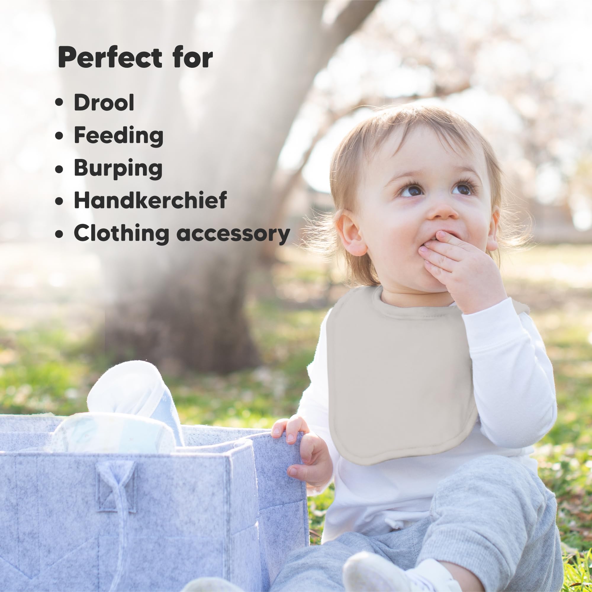 Multi-use KeaBabies bibs ideal for drool, feeding, burping and spills