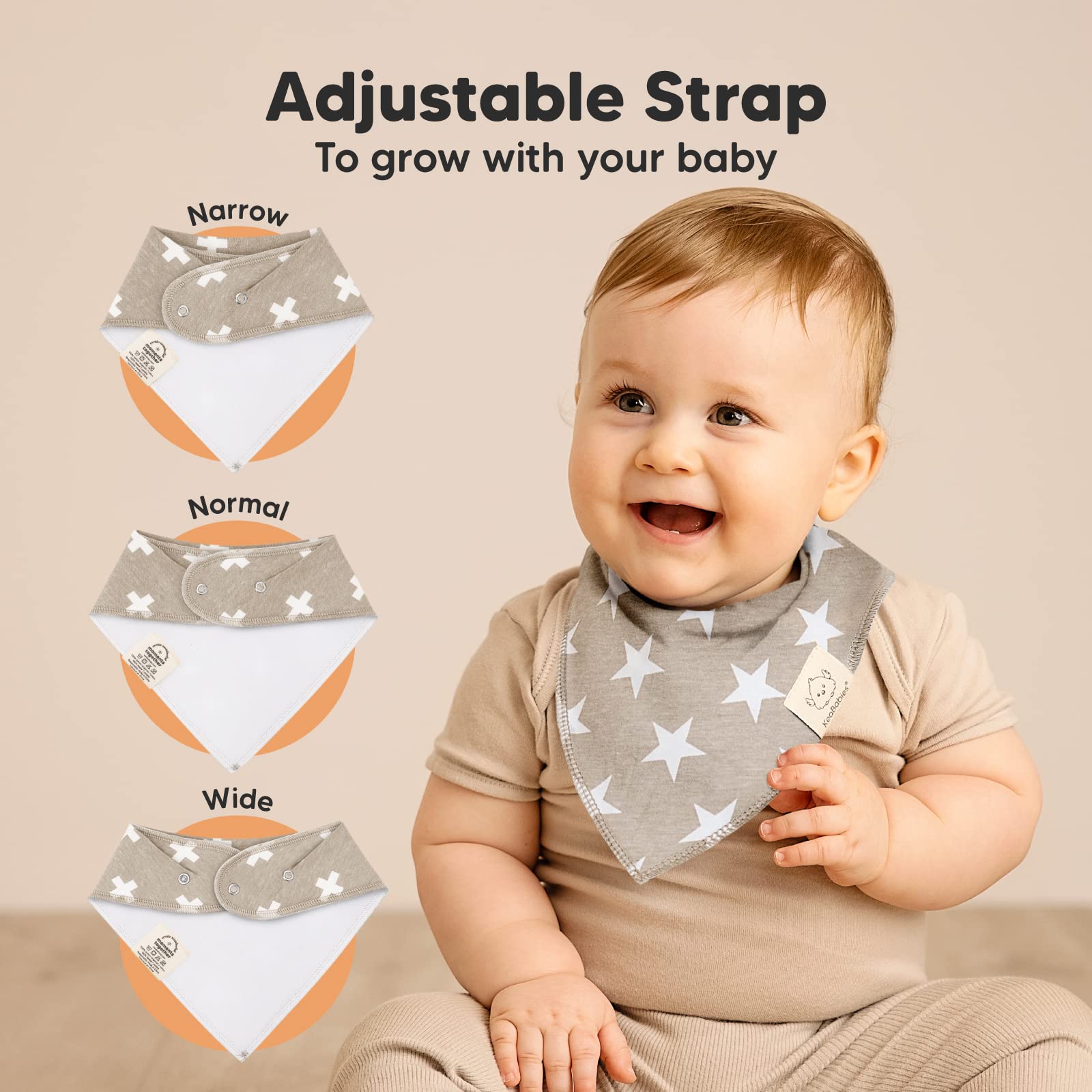 KeaBabies organic cotton bibs help keep outfits clean during drool sessions.