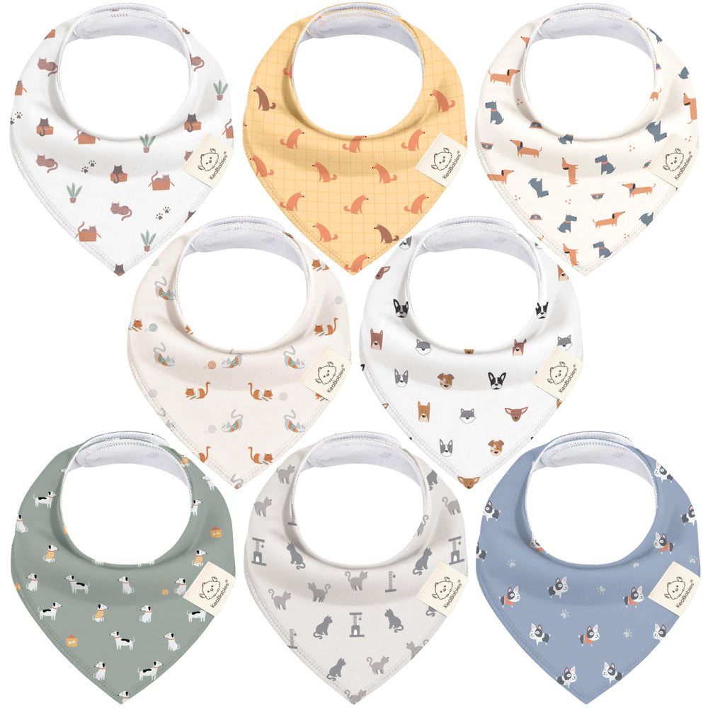 KeaBabies 8-pack bandana bibs in packaging; gift-ready newborn essential.