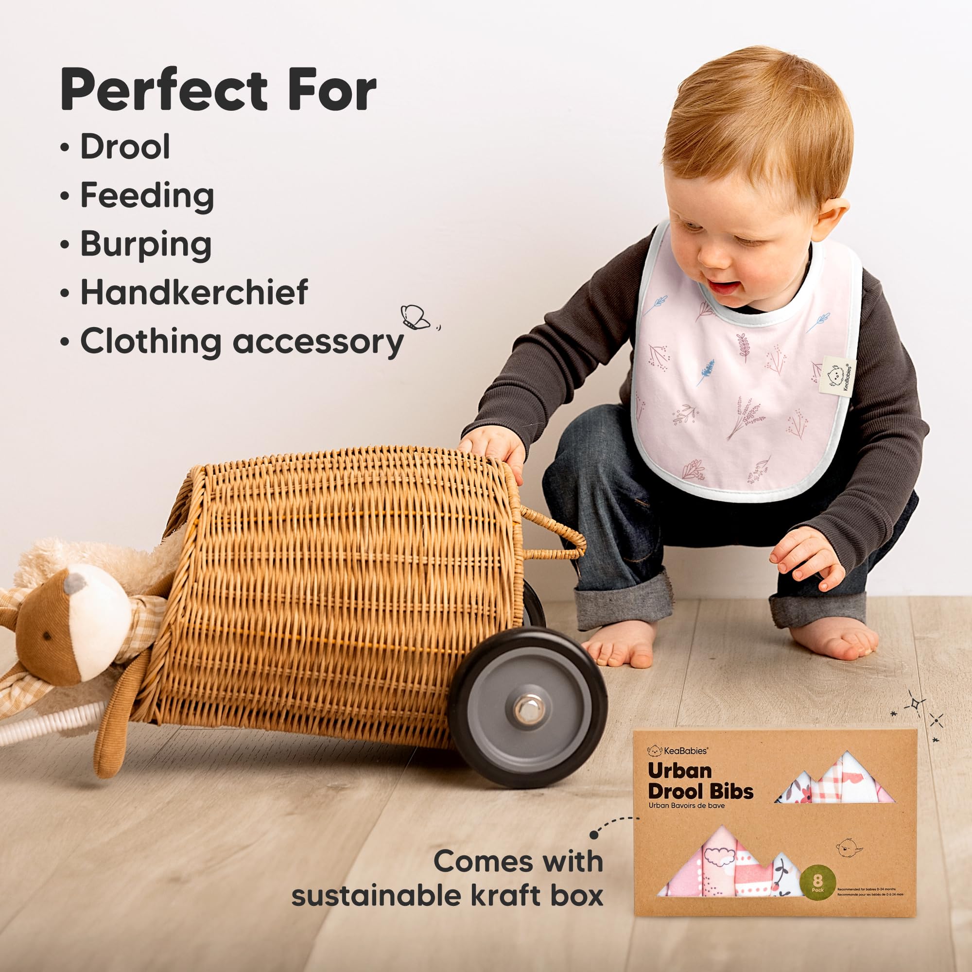 KeaBabies flat-drying design suggests easy care and quick cleanup.