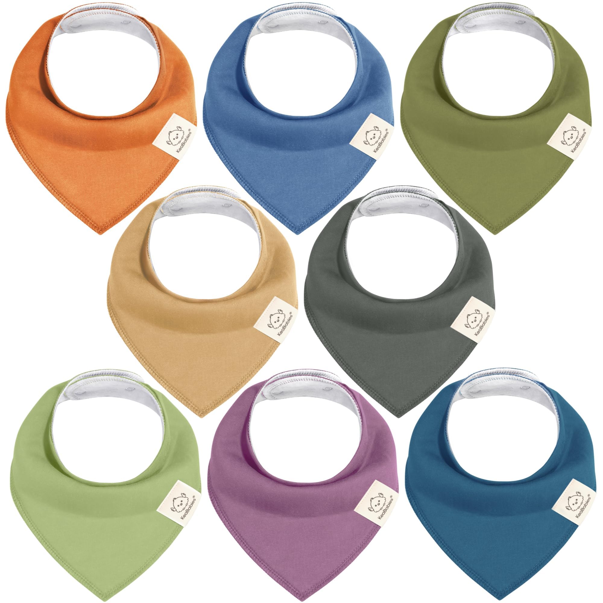 KeaBabies 8-pack bandana bibs in Cruise color, versatile drool protection for everyday wear