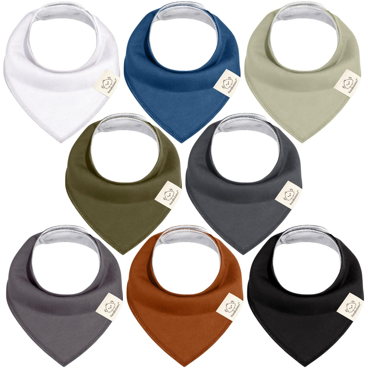 KeaBabies 8-pack organic bandana bibs, soft and versatile for daily outfits.