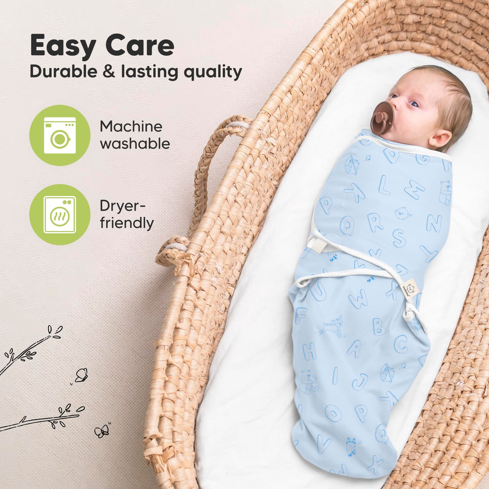 KeaBabies ABC Land Cloud color swaddle in large size