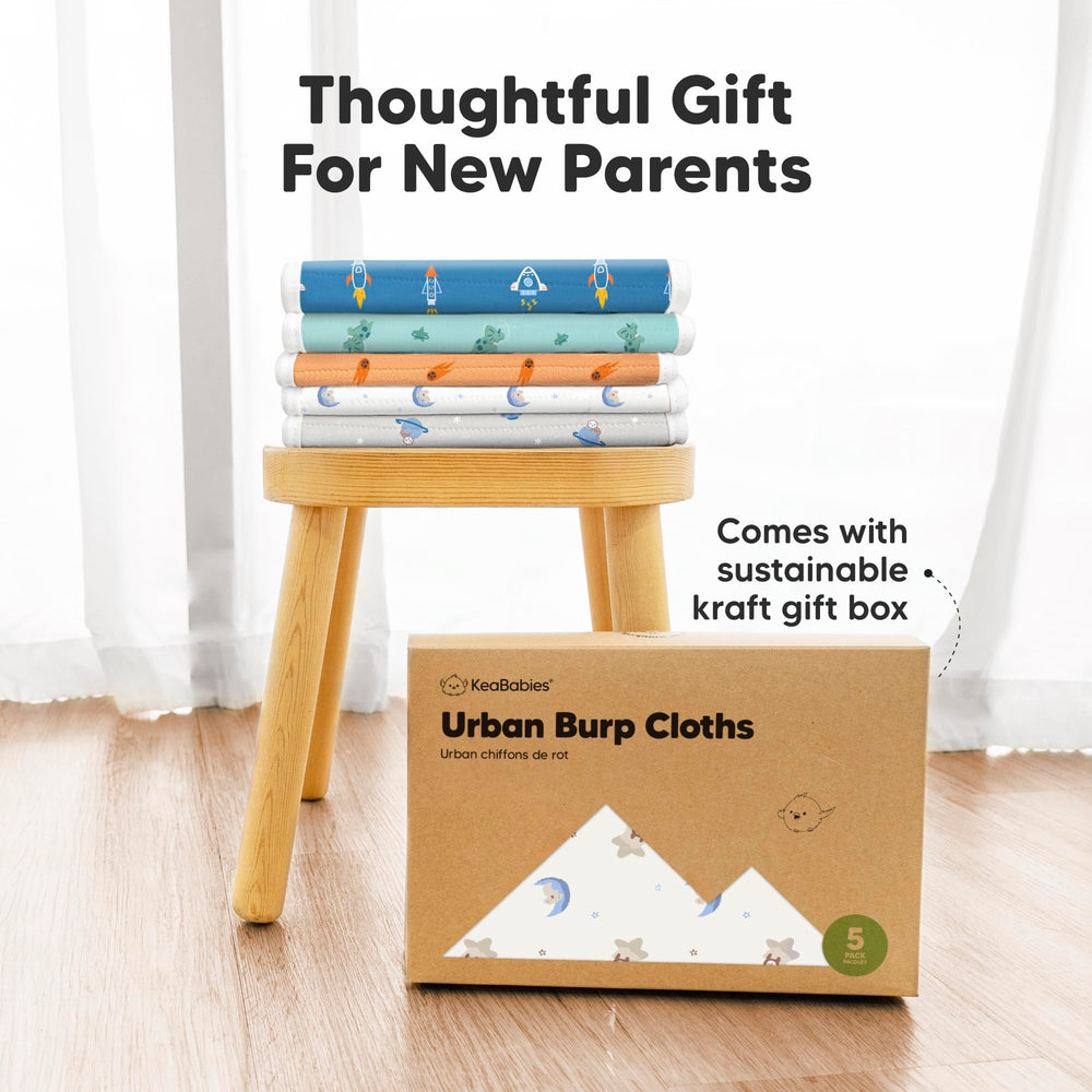 KeaBabies 5-pack burp cloths help keep feeding area tidy