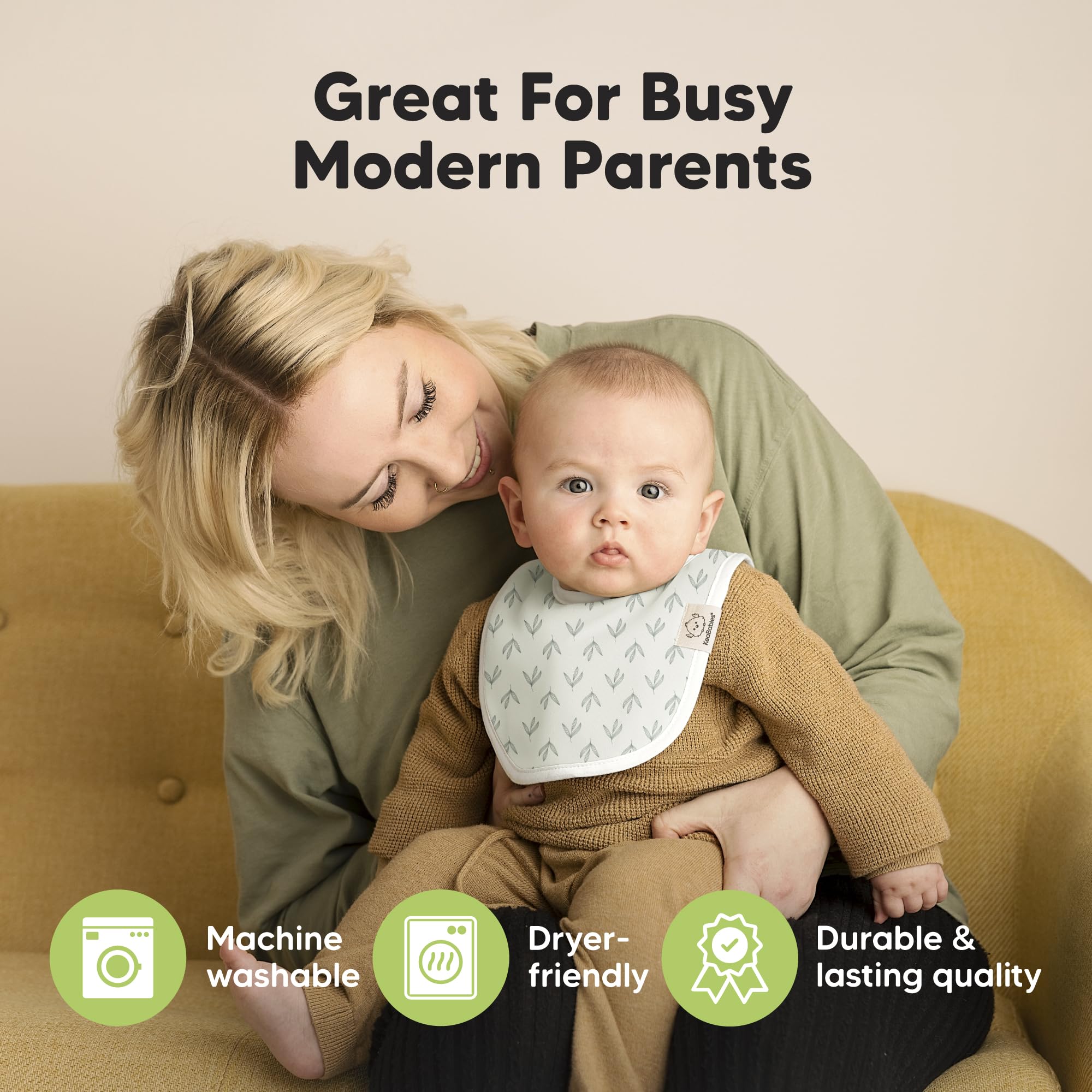 KeaBabies absorbent dual-layer bib keeps outfits cleaner during meals
