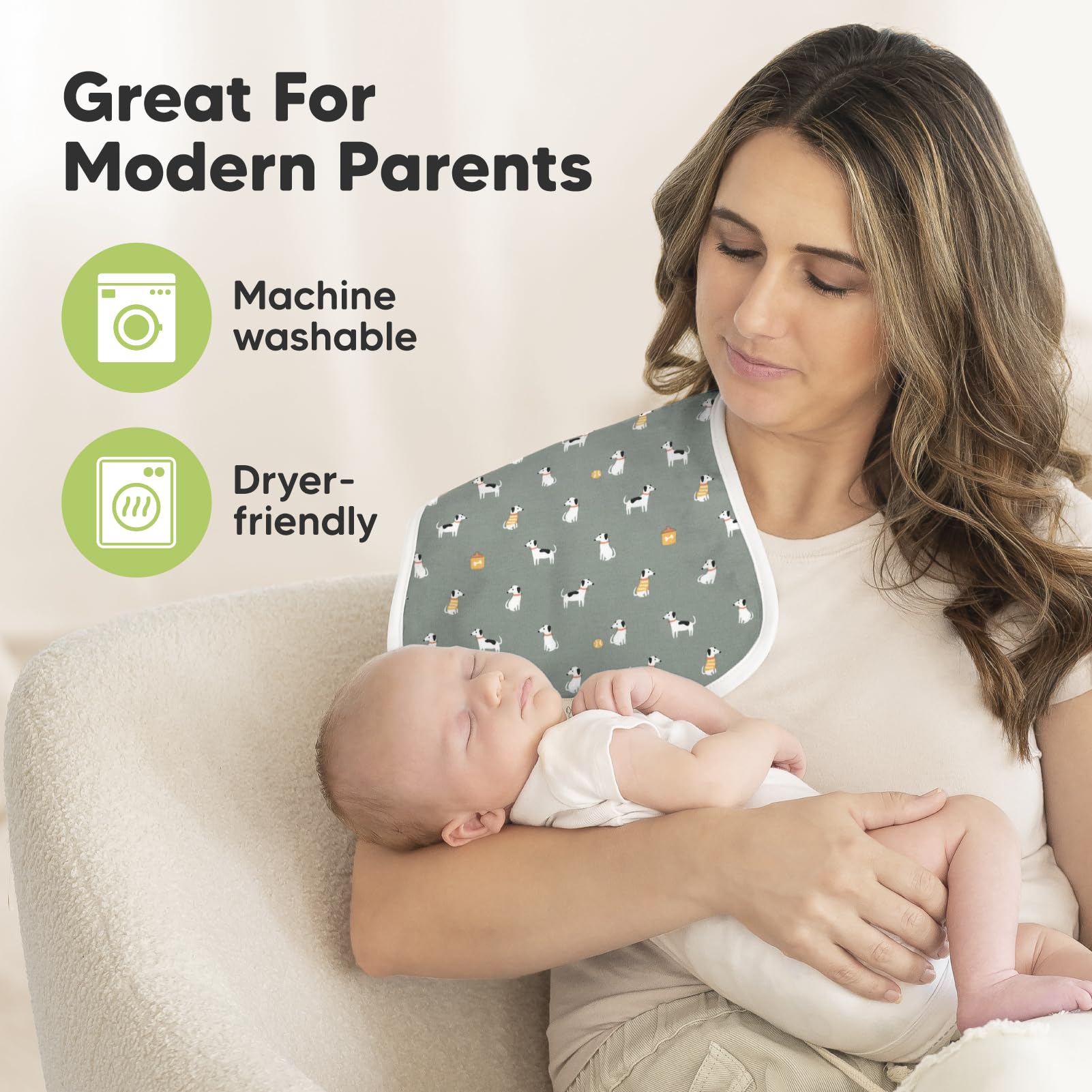 KeaBabies highly absorbent for milk spit-up cleanup