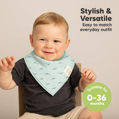 KeaBabies adjustable-neck bibs adapt from newborn to 36 months securely