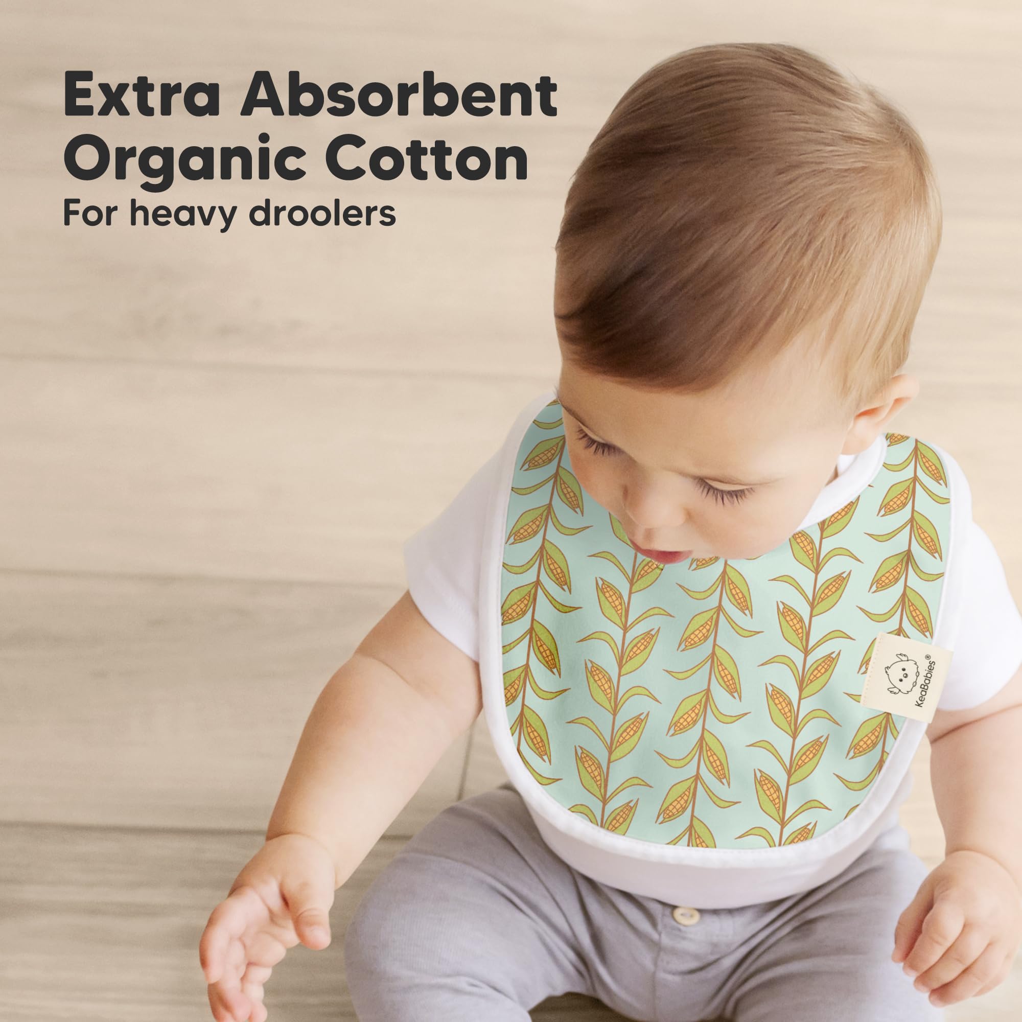 KeaBabies adjustable nickel-free snaps ensure secure, comfy fit as baby grows.