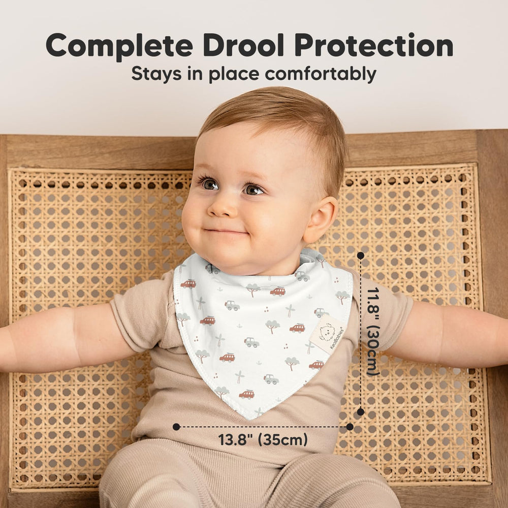 KeaBabies adjustable 3-stage snaps for growing babies and secure fit.