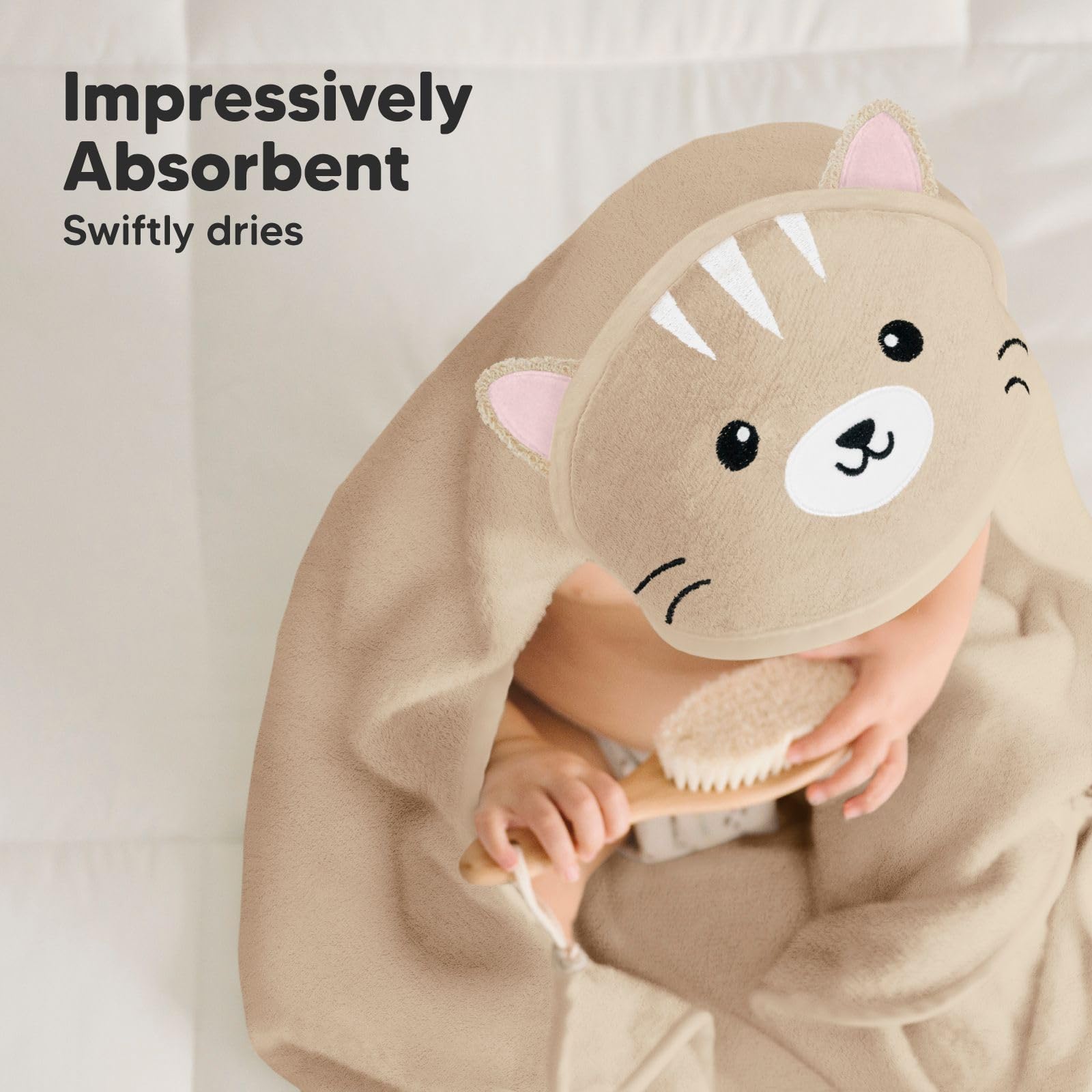 KeaBabies adorable hooded design enhances bath time fun