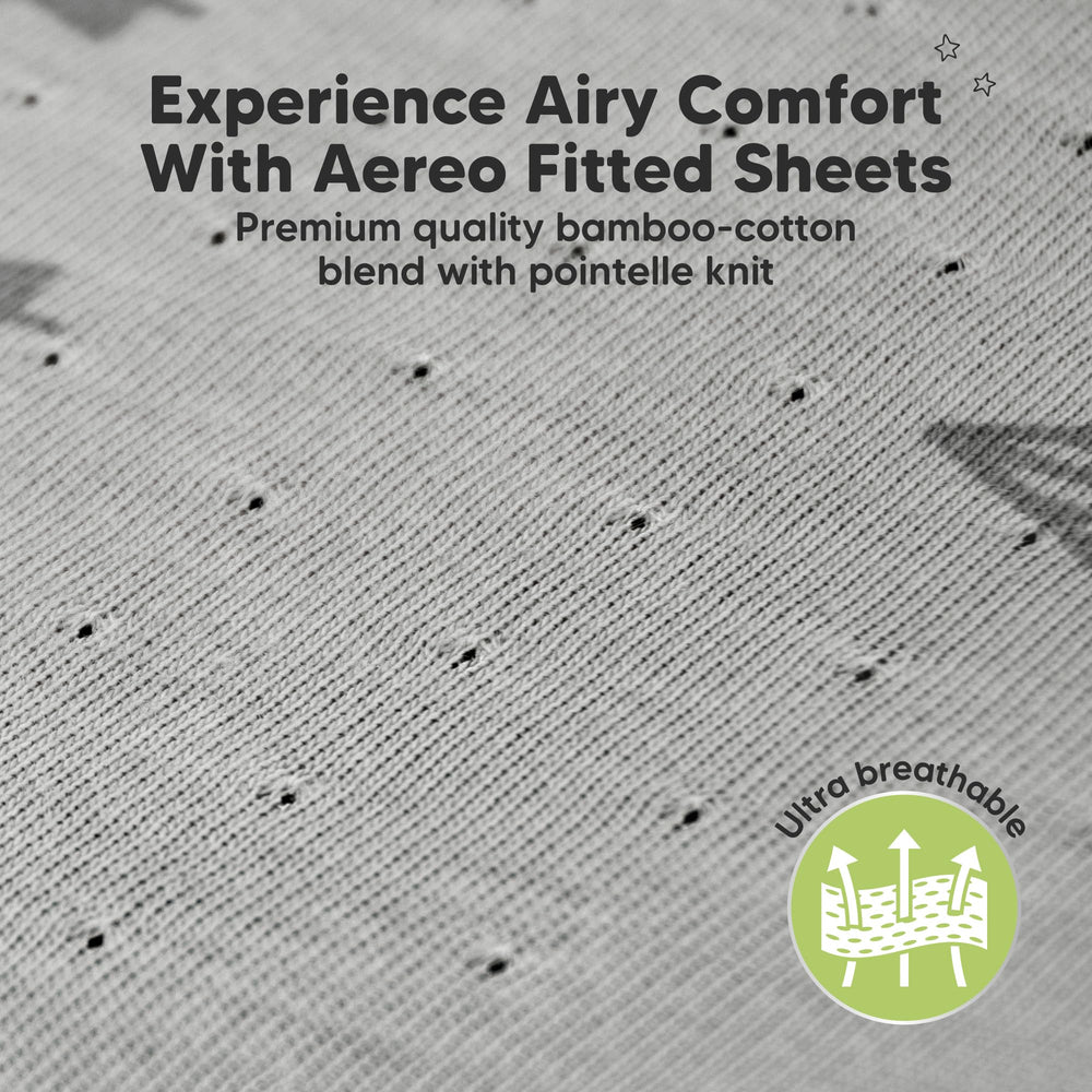 KeaBabies Aereo Avocado on mattress demonstrating snug fit for standard crib