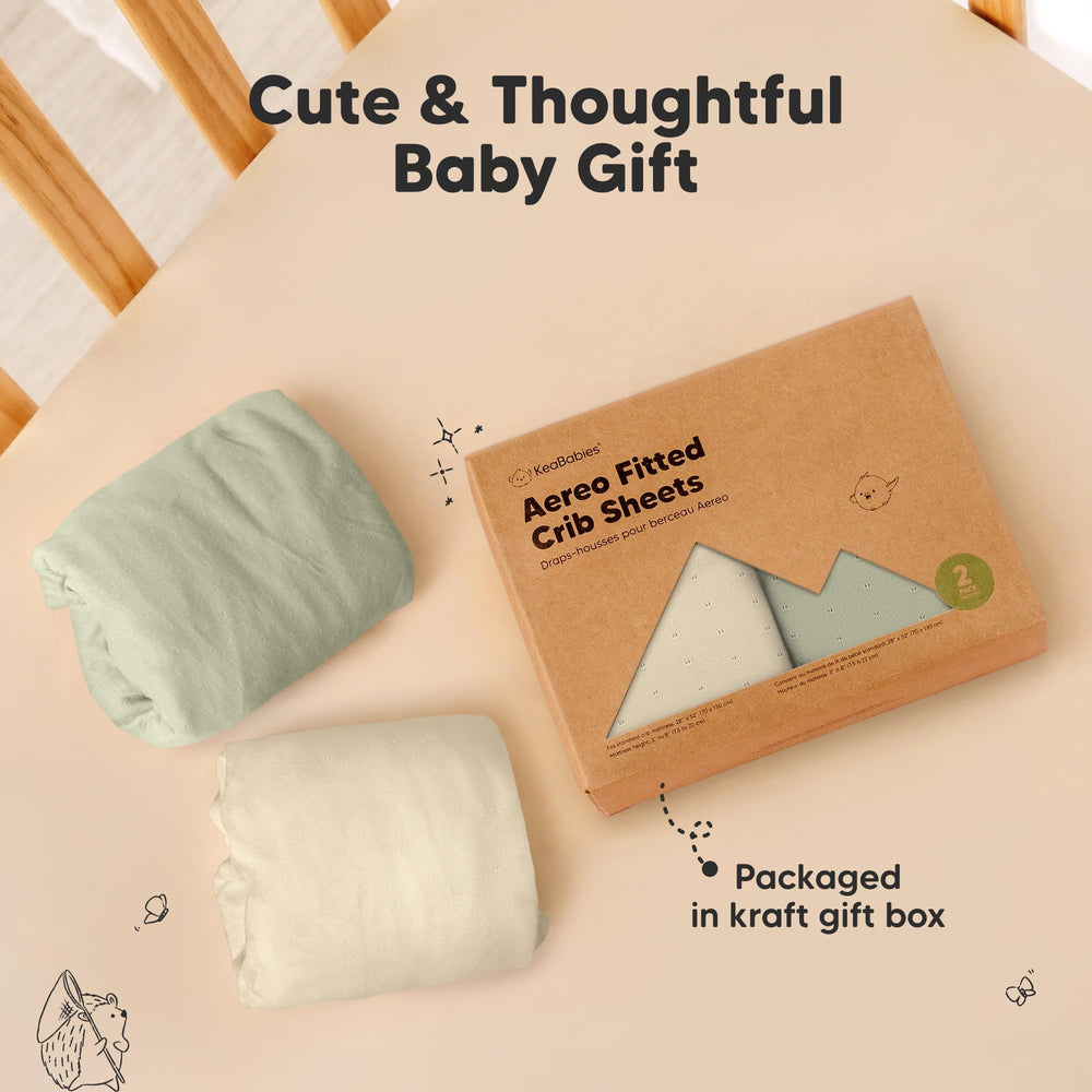 KeaBabies Aereo Avocado toddler-bed-ready fit supports crib-to-bed transition