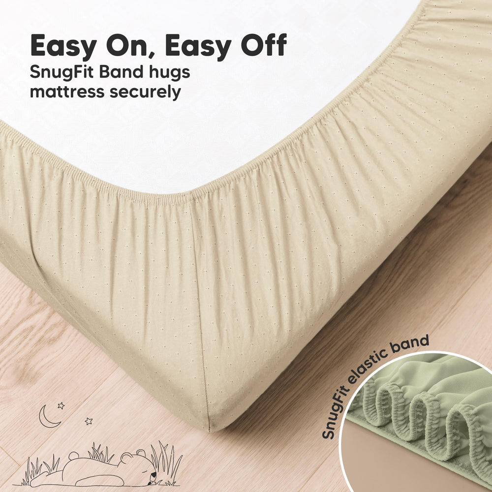 KeaBabies Aereo Avocado closeup of bamboo fabric texture and softness