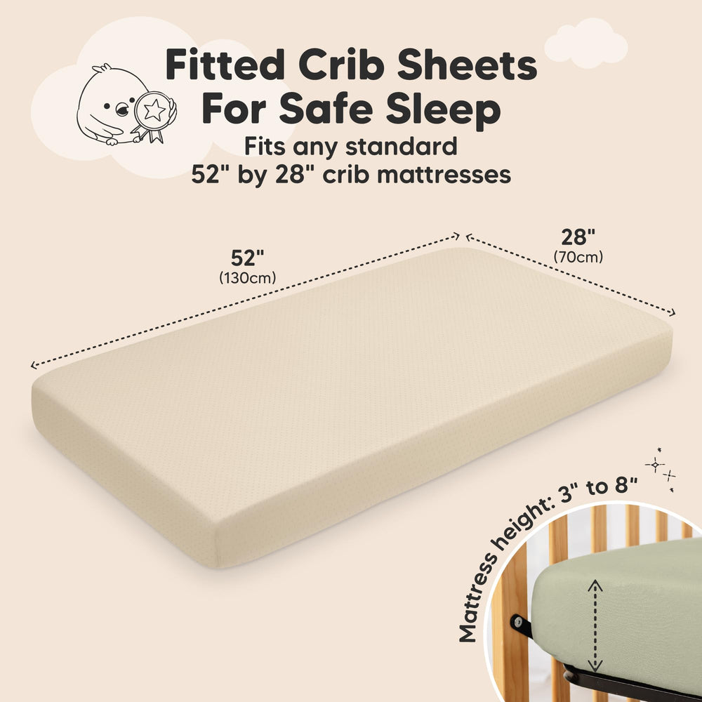 KeaBabies Aereo Avocado machine-washable sheets retain softness after cycles