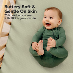 KeaBabies Aereo Avocado Snugfit elastic keeps sheets in place during sleep