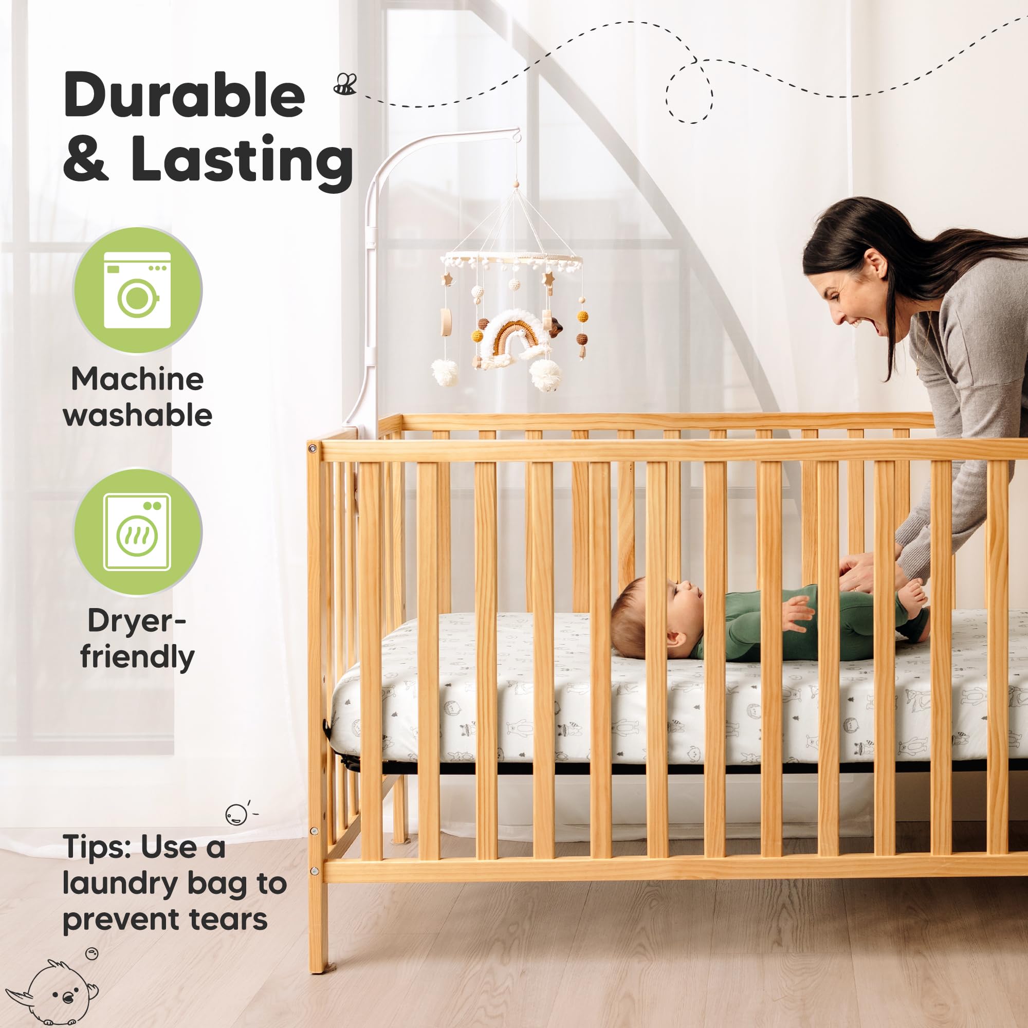 KeaBabies Aereo unisex-crib-sheets suitable for boys and girls.