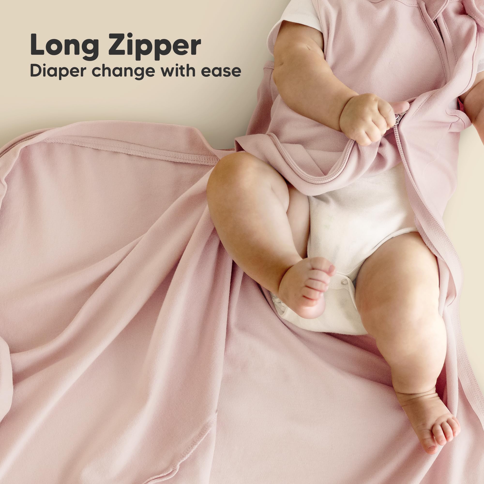 KeaBabies avocado sleep sack zipper-diaper-change, easy dressing and quick access.