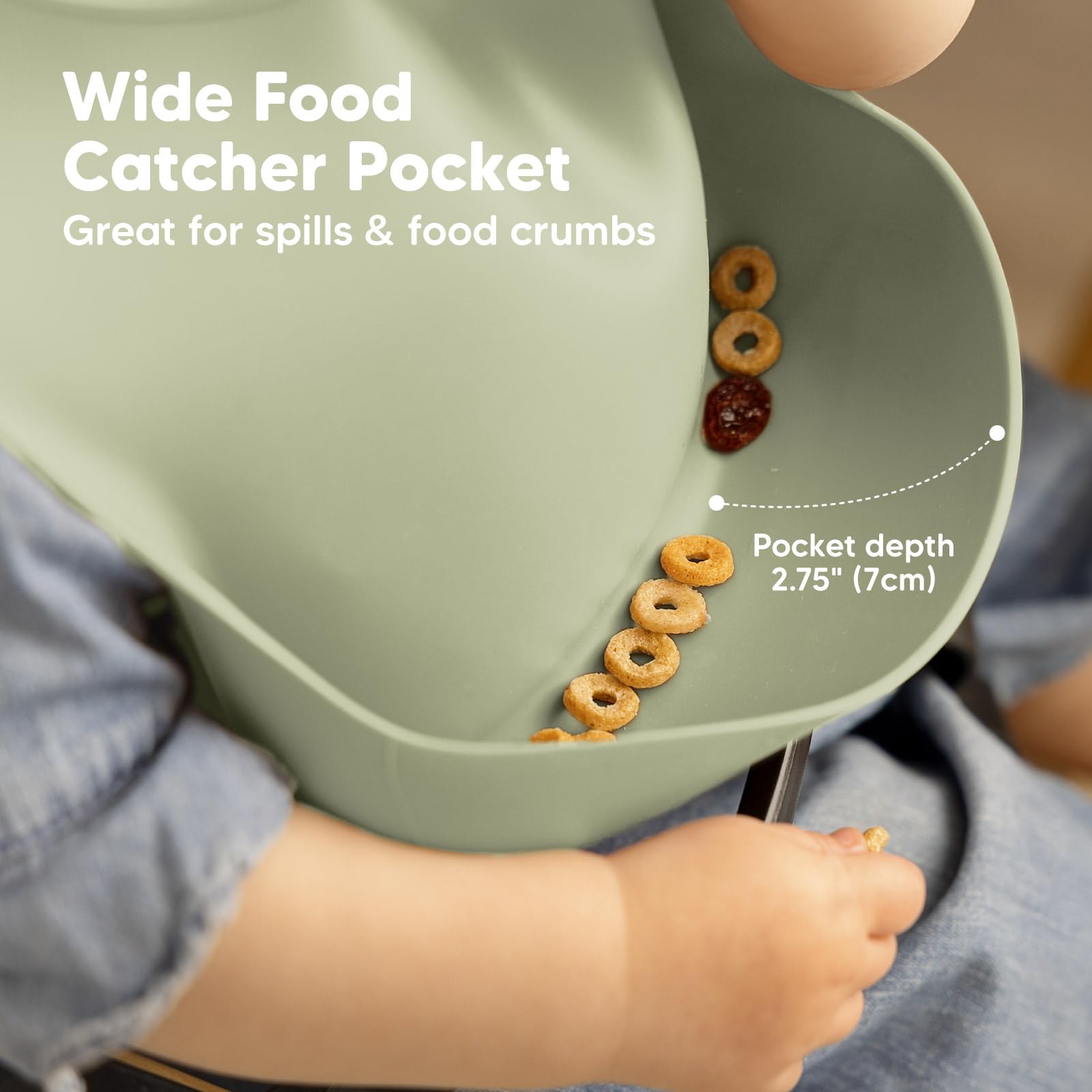 KeaBabies baby bib easy-clean surface for quick cleanup