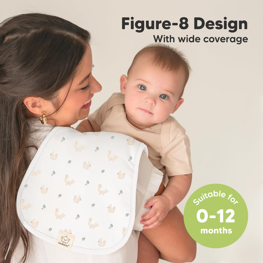 KeaBabies Burp Cloths figure-8 shoulder cover prevents slipping during feeds.