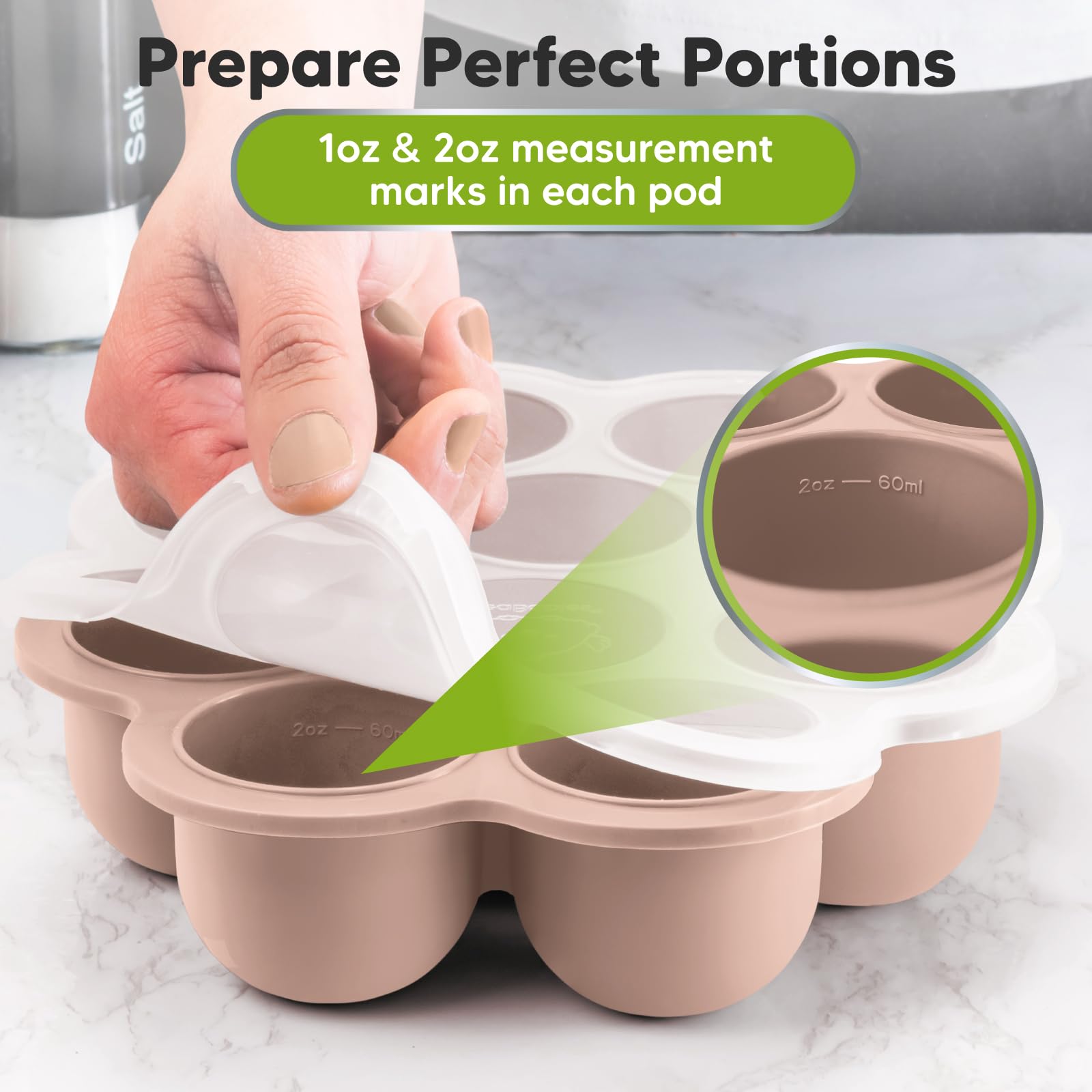 Baby food puree storage on KeaBabies silicone tray