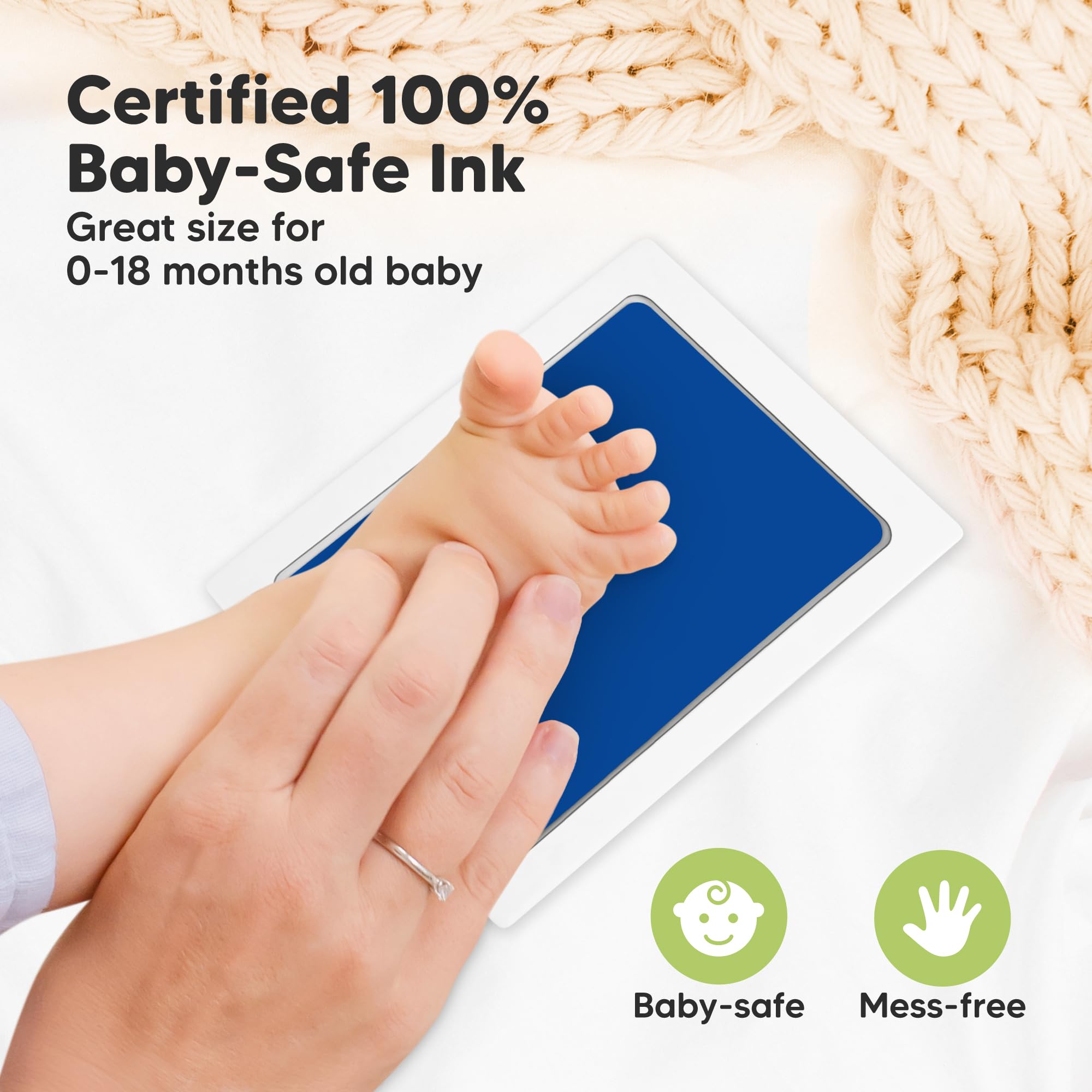 KeaBabies baby foot imprint close-up with precise detail
