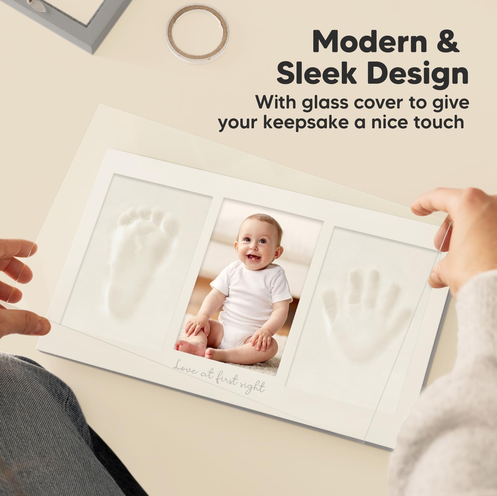 KeaBabies baby footprint kit using safe clay for lasting mementos.