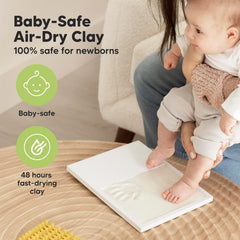 KeaBabies baby footprint kit in wood frame for precious keepsakes.