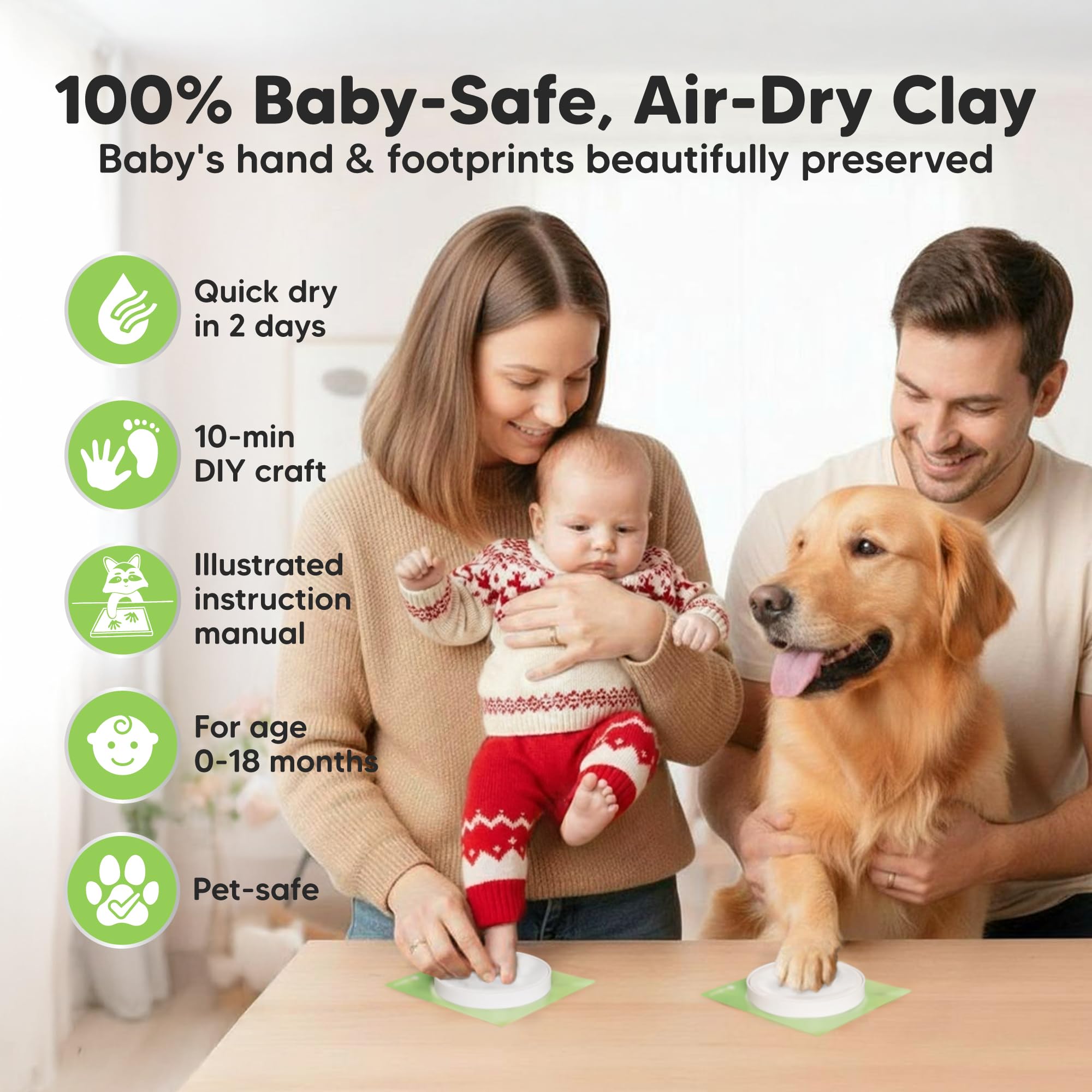KeaBabies footprint ornament kit ready to capture tiny feet.