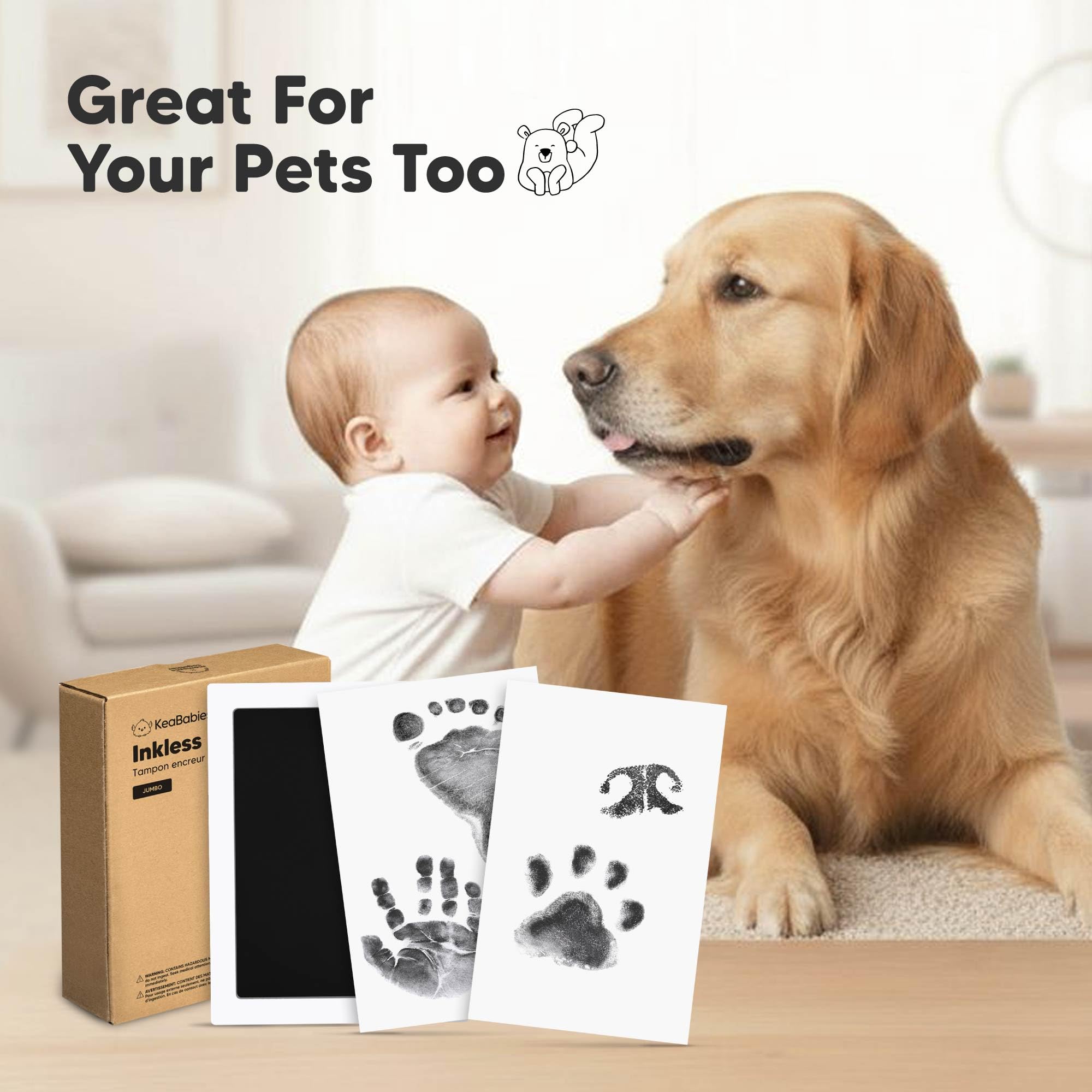 Baby hand and foot imprint ready for memory book keepsake