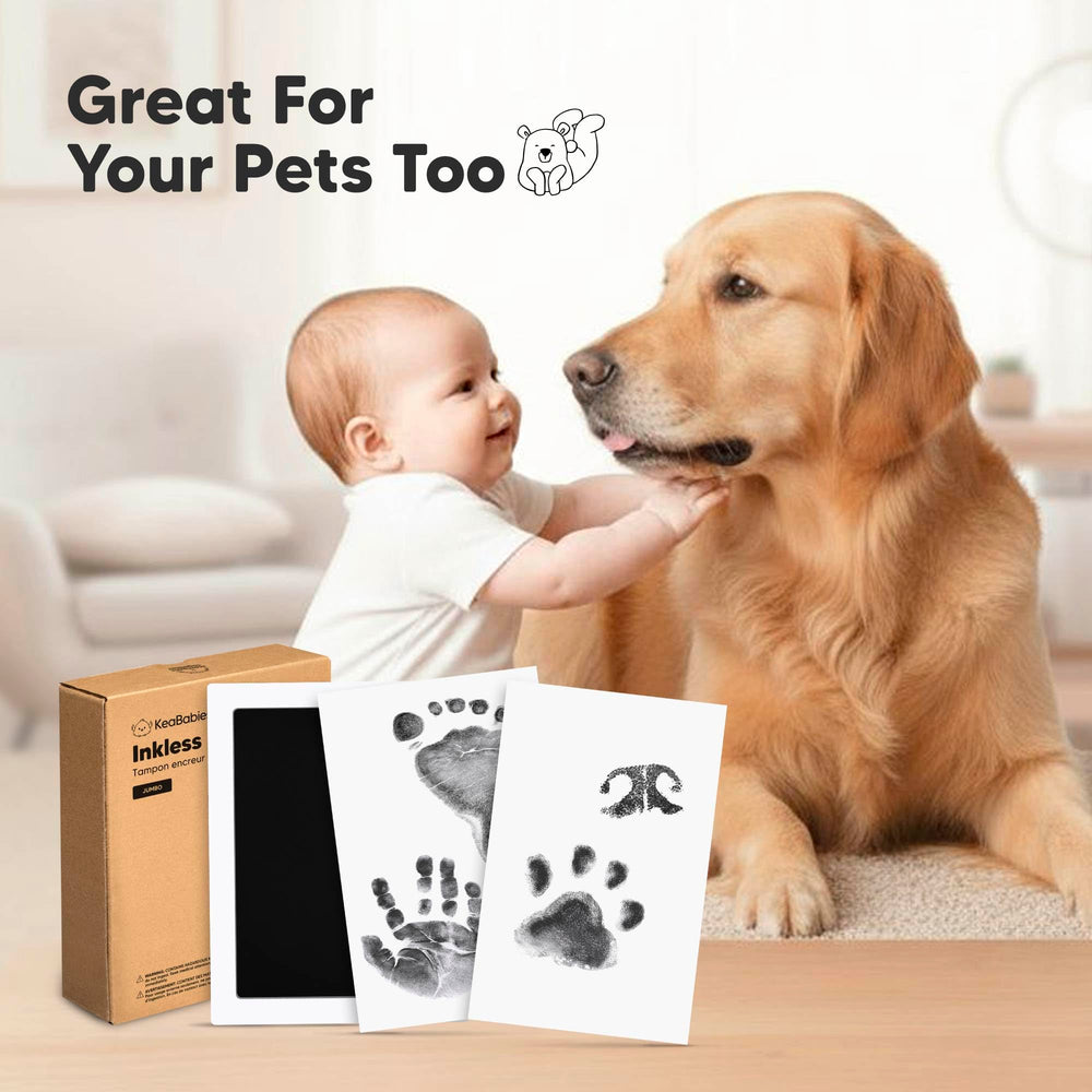 Baby hand and foot imprint ready for memory book keepsake