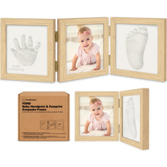 Keababies baby handprint frame in ash wood for lasting keepsake memories.