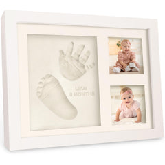 KeaBabies baby handprint kit in wood frame with safe air-dry clay.