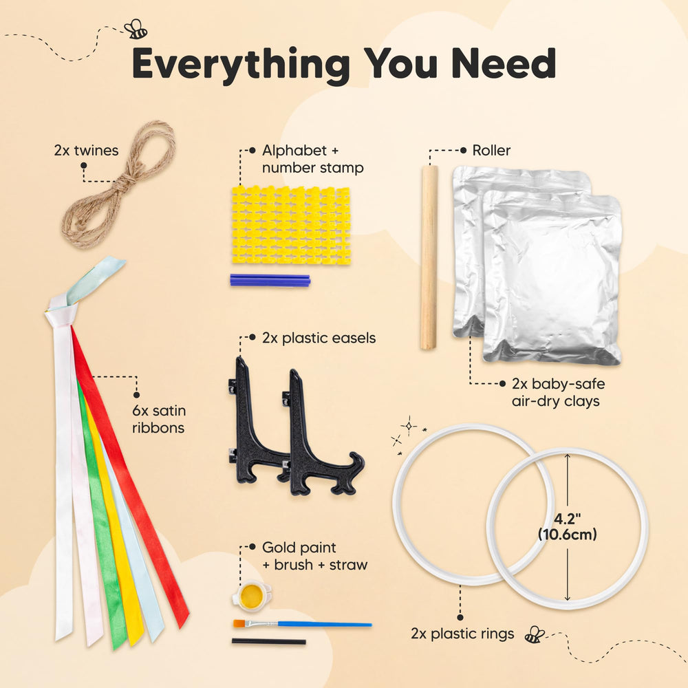 KeaBabies handprint ornament kit contents: supplies for easy crafting.