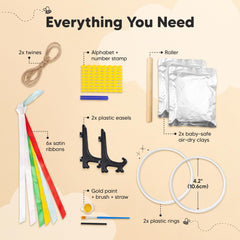 KeaBabies handprint ornament kit contents: supplies for easy crafting.